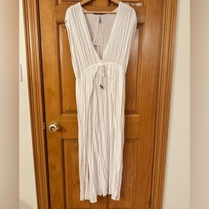 NWT - Raviya - Flowy Sheer White Summer Coverup Swim Maxi Dress - US M